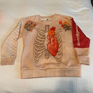 Anatomy HEART Embroidered Printed Sweater